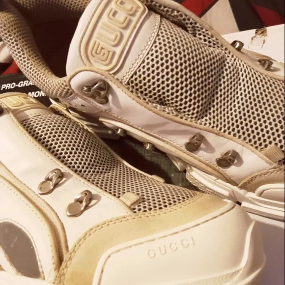 Gucci Cream and Tan Sneakers - Picture 2 of 10